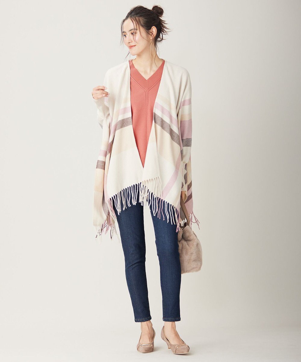 ANY SIS チェック ポンチョ 