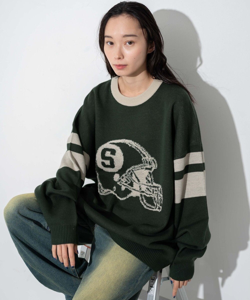 WEGO 【ユニセックス着用ITEM】ジャガードスリーブラインプルオーバー 