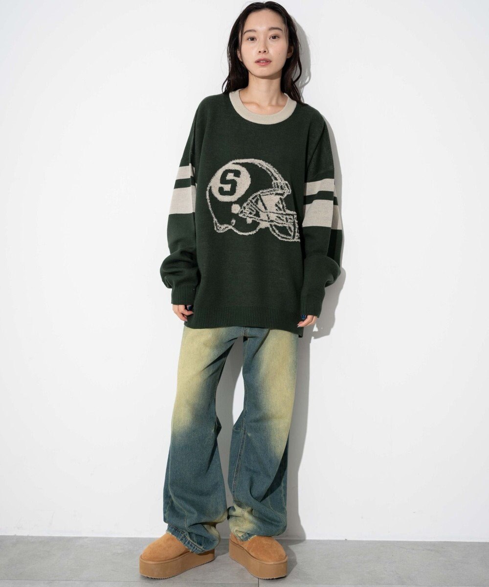 WEGO 【ユニセックス着用ITEM】ジャガードスリーブラインプルオーバー 