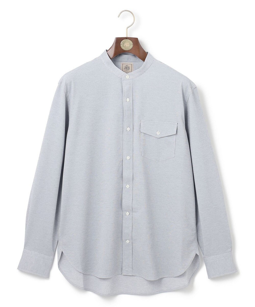 J.PRESS MEN ピンチェックジャージ バンドカラーシャツ 