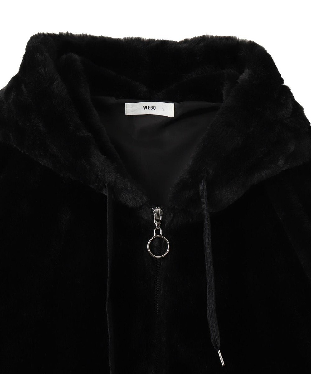 WEGO ファーフードグラフィックブルゾン 