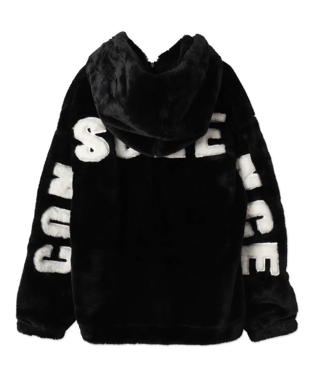 WEGO ファーフードグラフィックブルゾン 