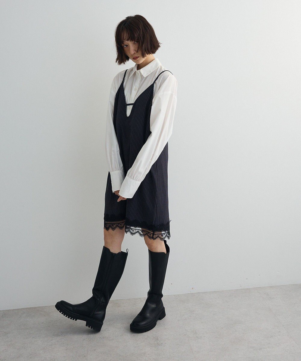 Green Parks ２ＷＡＹレース×ピンストライプキャミソールワンピース 