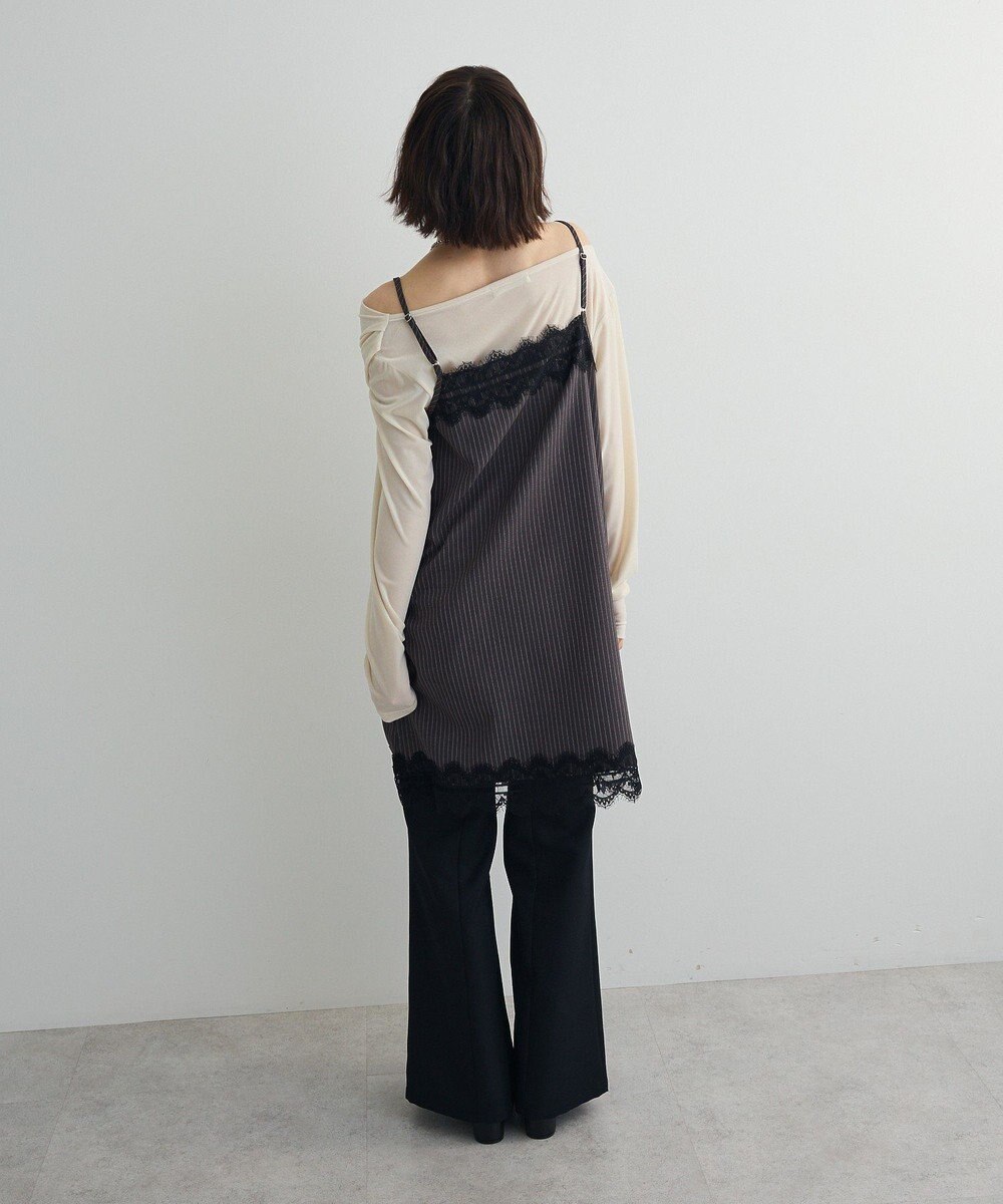 Green Parks ２ＷＡＹレース×ピンストライプキャミソールワンピース 