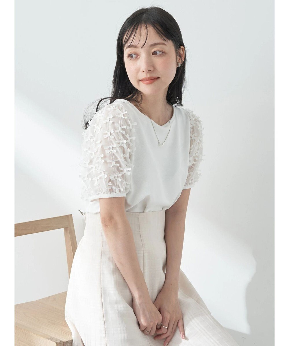 earth music&ecology リボンスリーブプルオーバー 