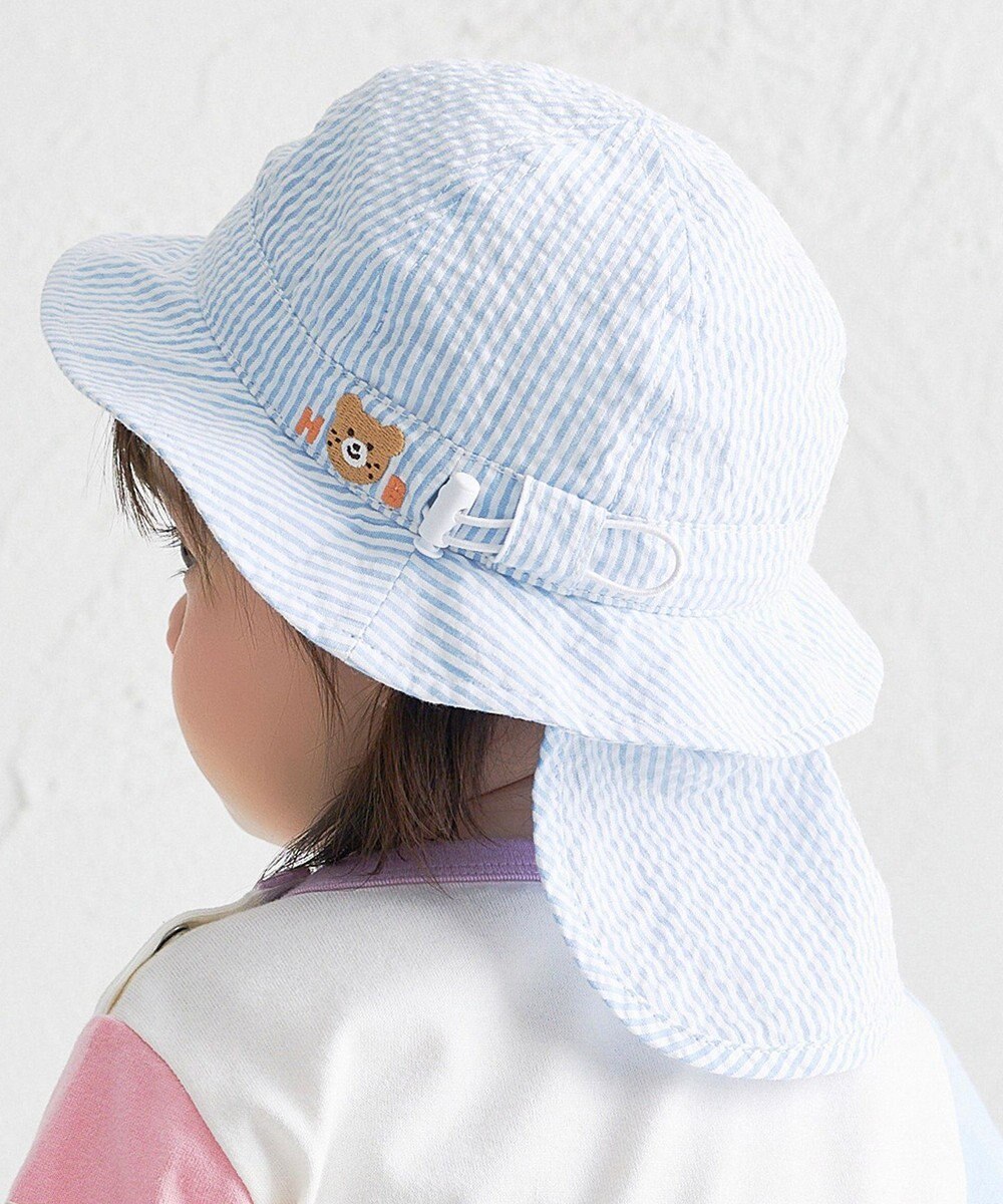 MIKI HOUSE HOT BISCUITS 【44-54cm】サッカー素材 ストライプ柄クロッシェ(帽子) 