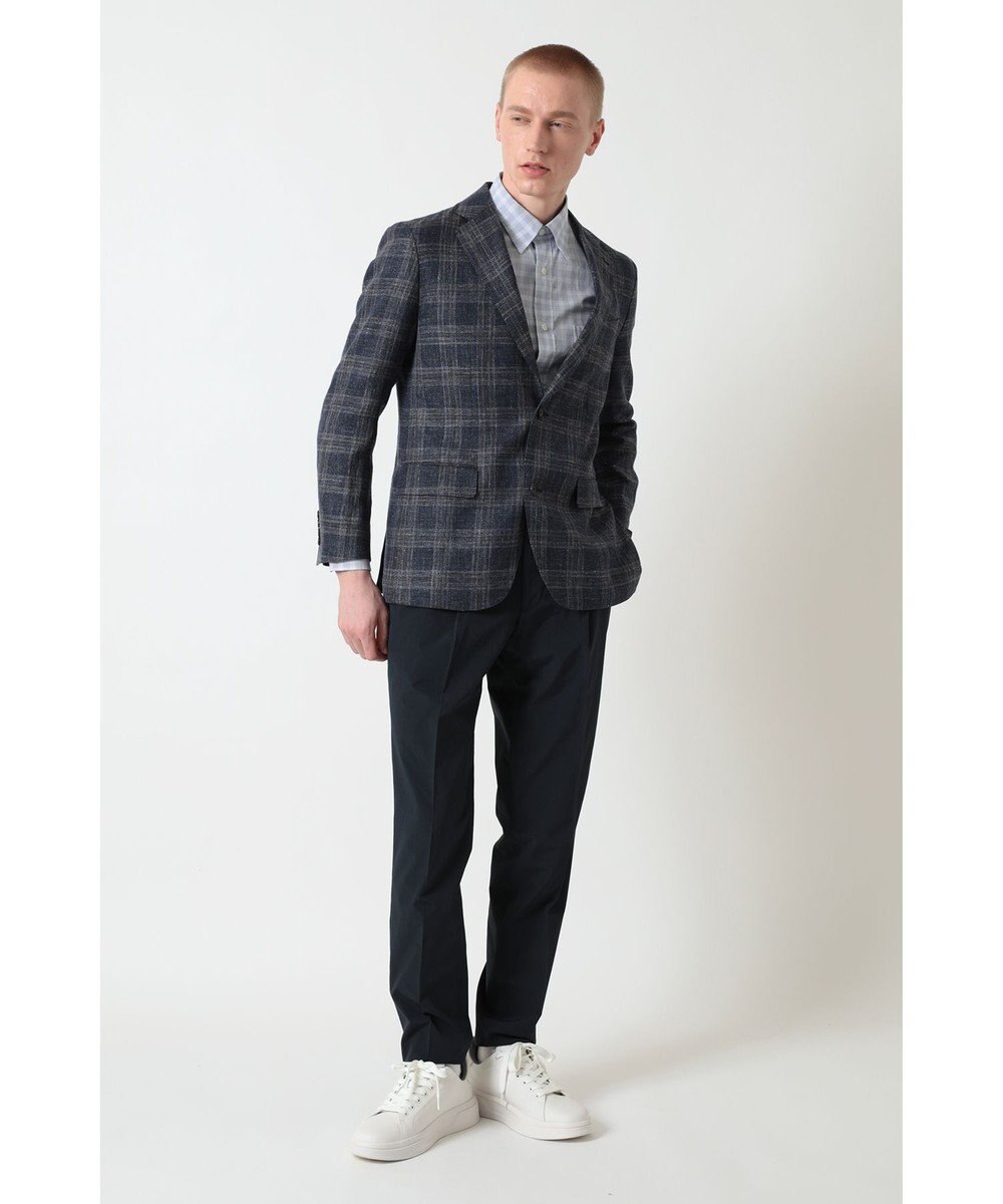 DAKS リネンコットンチェックジャケット 