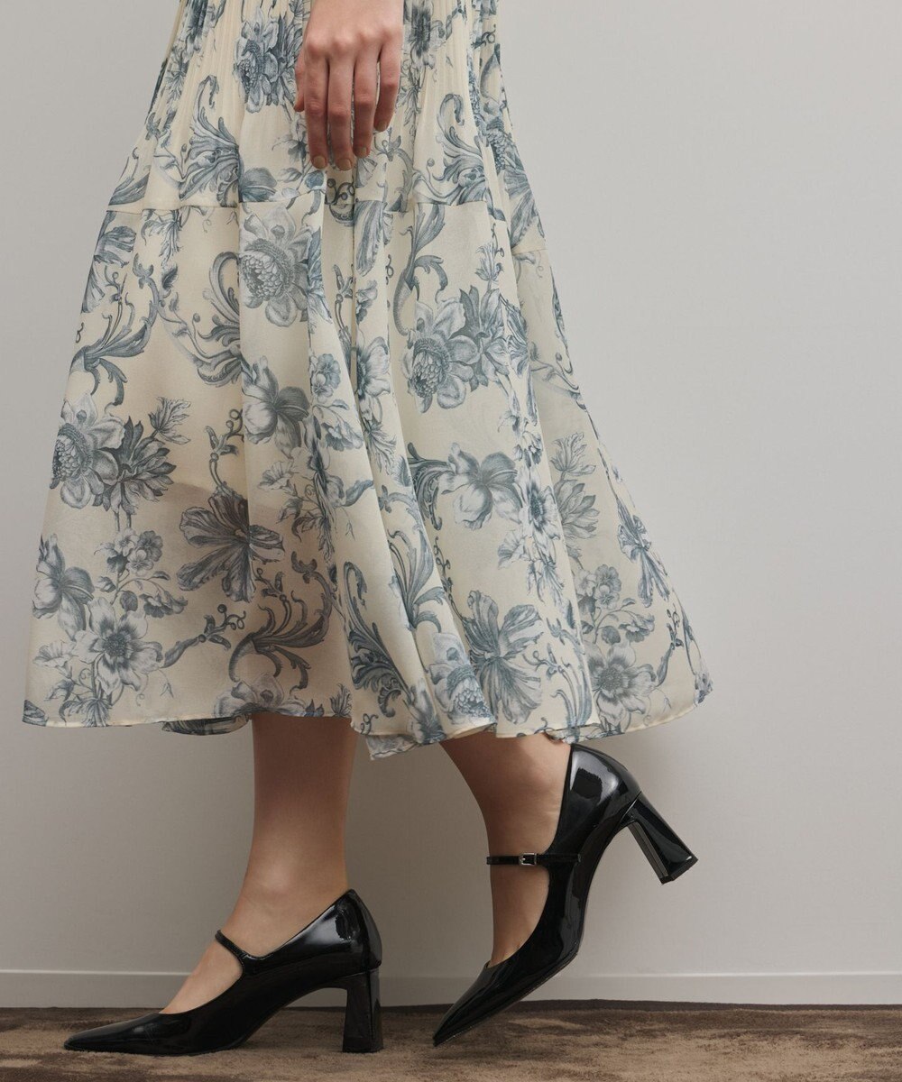 GRACE CONTINENTAL フラワープリントプリーツワンピース 