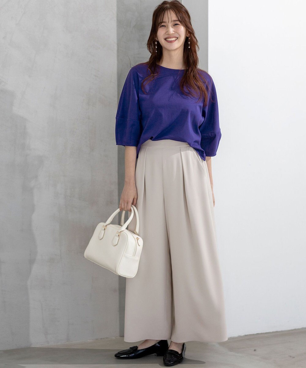 ANY SIS S 【撥水・汗ジミ防止・UVケア・洗える】スーピマスムース クロップド Tシャツ 