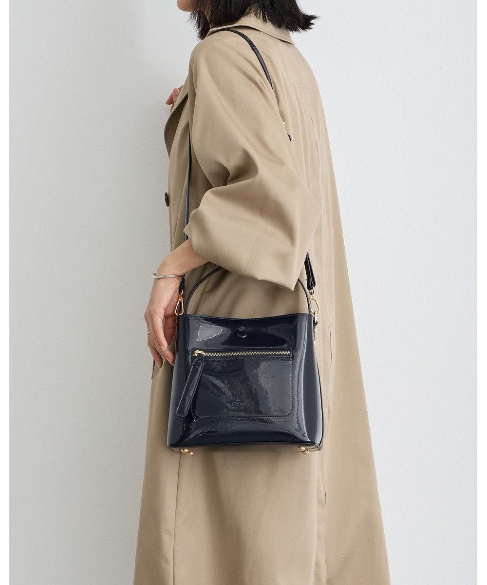 MioFIRANO スクエアエナメルハンドバッグ 2WAY　FIRANO フィラノ 