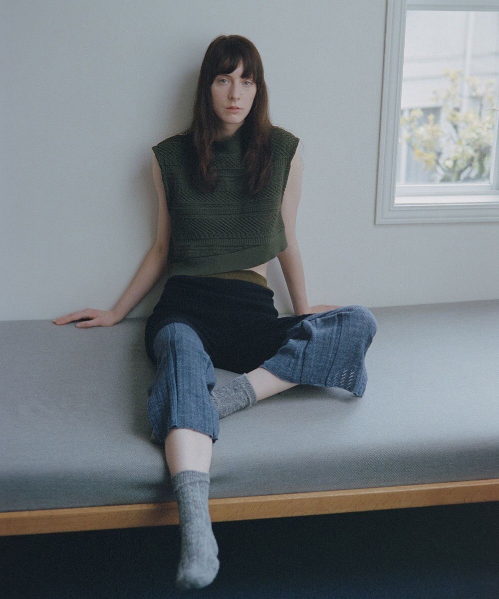 TRICOTE バンピーニット切り替えベスト 