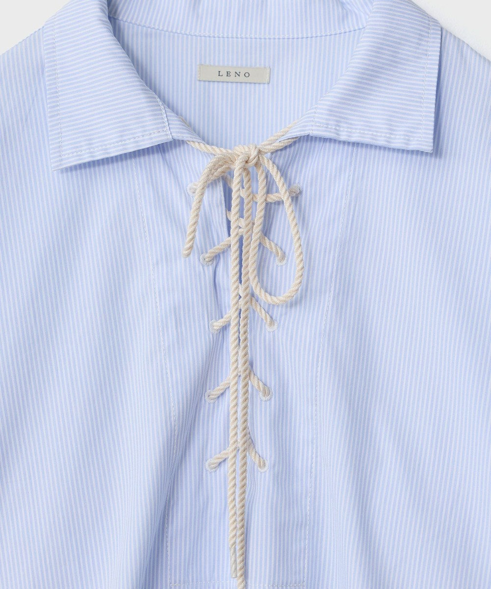 LENO SKIPPER SHIRTS CANDY STRIPE / スキッパーブラウス 