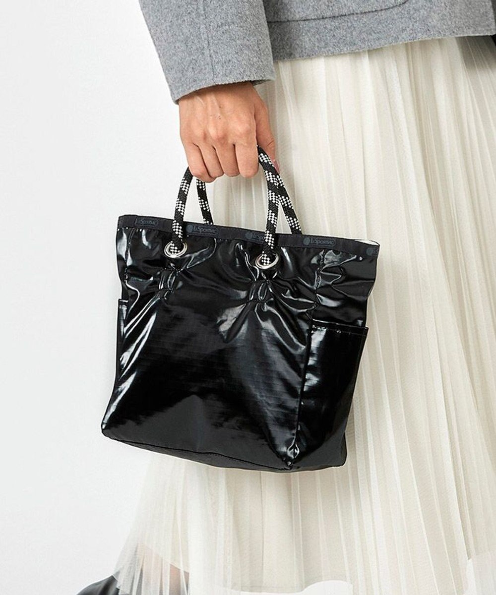 MEDIUM 2 WAY TOTE/ブラック/パールシャイン / LeSportsac  