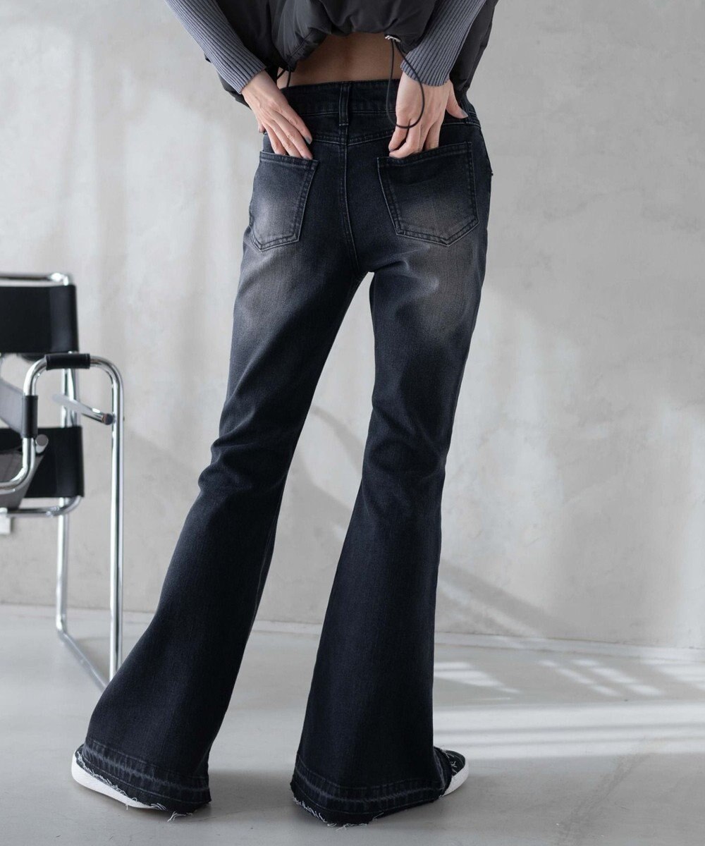 WEGO ローライズスーパーフレアデニムパンツ 