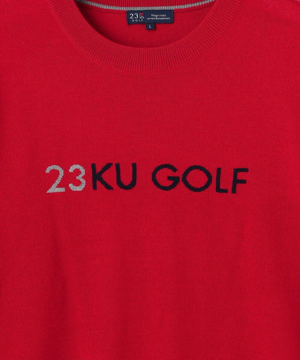 23区GOLF 【MEN】【ウォッシャブル】ウールブレンド ロゴニット 