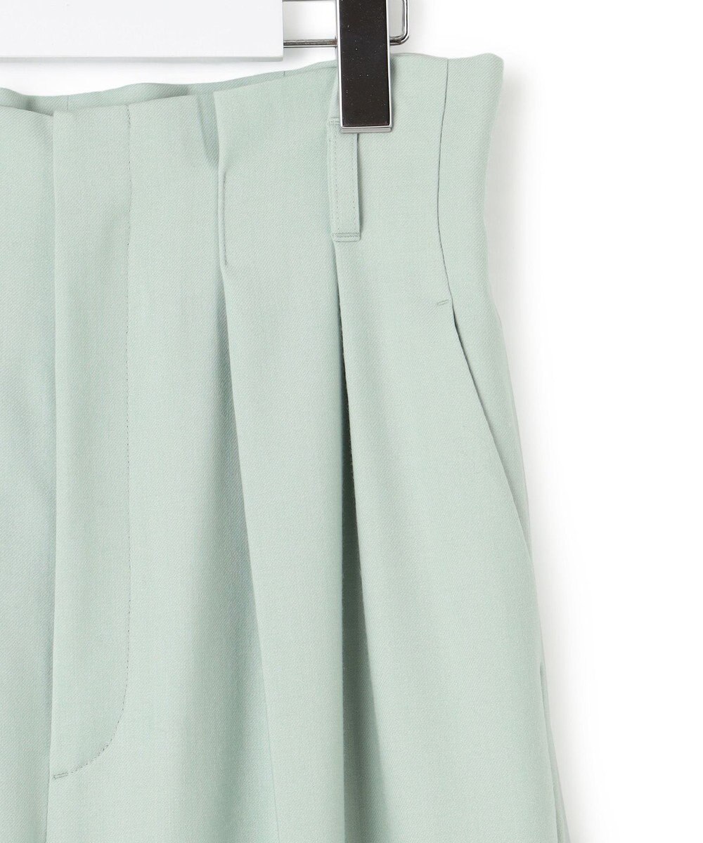 23区 L ナチュラルストレッチサキソニー タック ワイドパンツ 