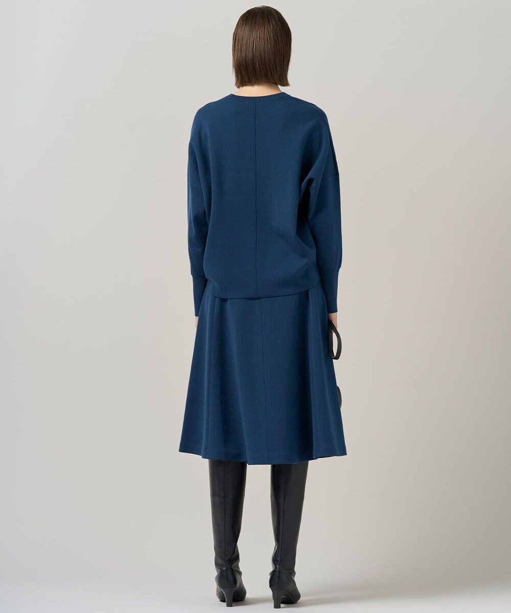 ICB 【洗える】 シルキーウールダブルフェイス ニットフレアスカート 