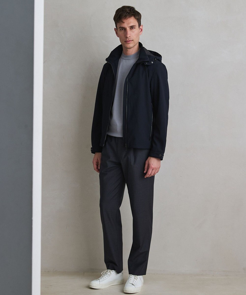 GOTAIRIKU 仕事で着られる【シワになりにくい/洗える/ストレッチ/吸水速乾】バブルテック フーデッドブルゾン 