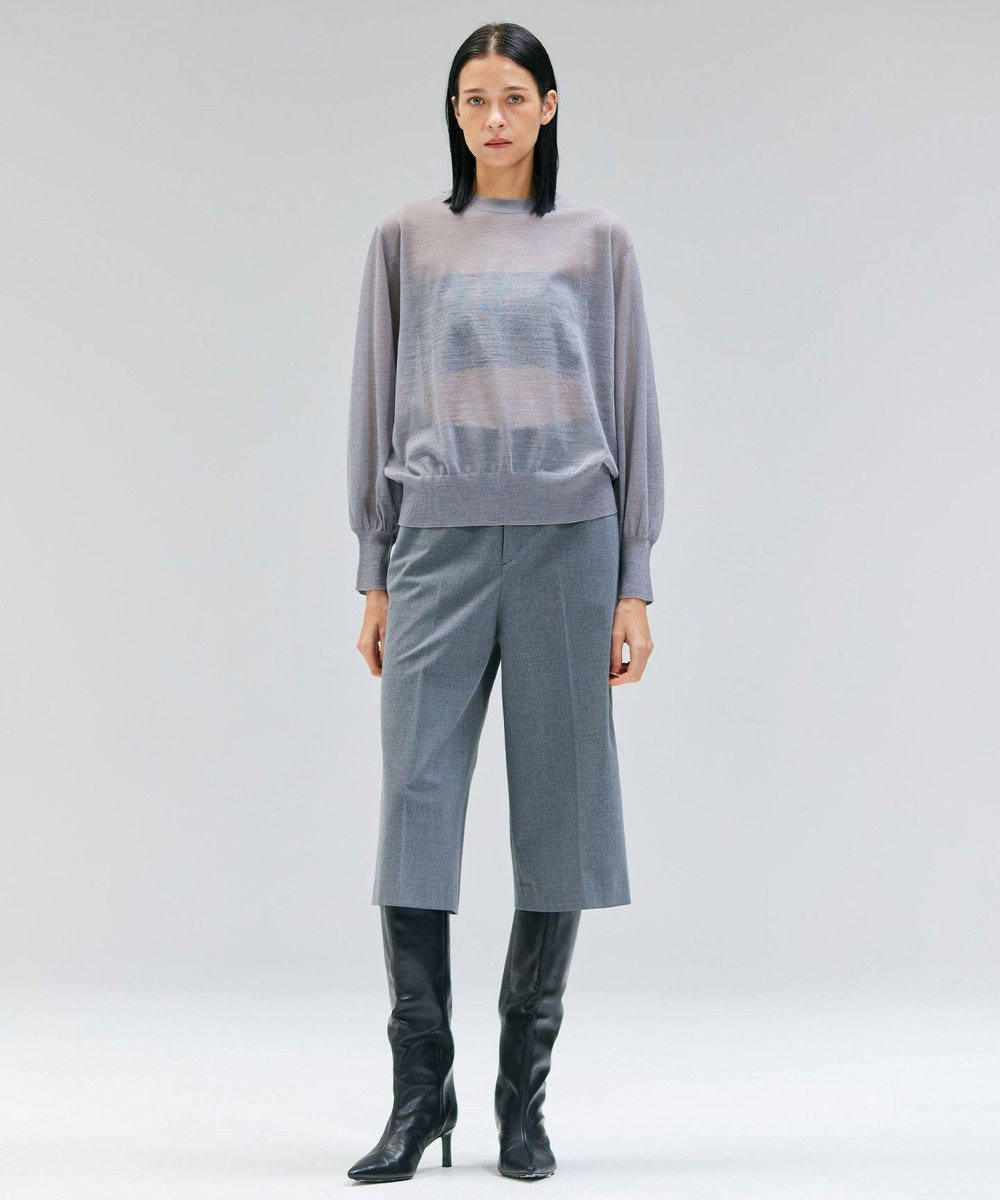 BEIGE， 【洗える】CADDO / シアーウールクルーネックトップス 