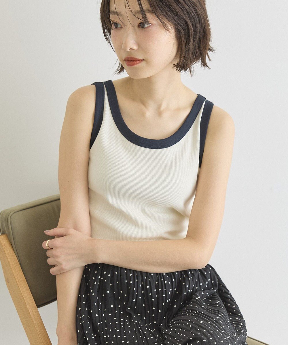 AMERICAN HOLIC バイカラーテレコタンクトップ 