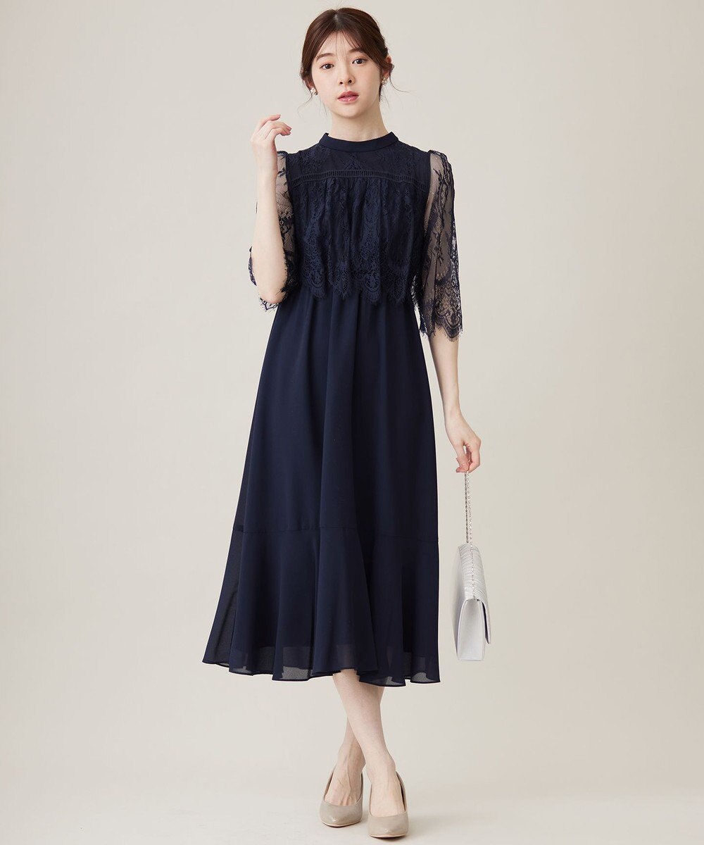 ANY SIS 【洗える】レーシーケープ ドレス 