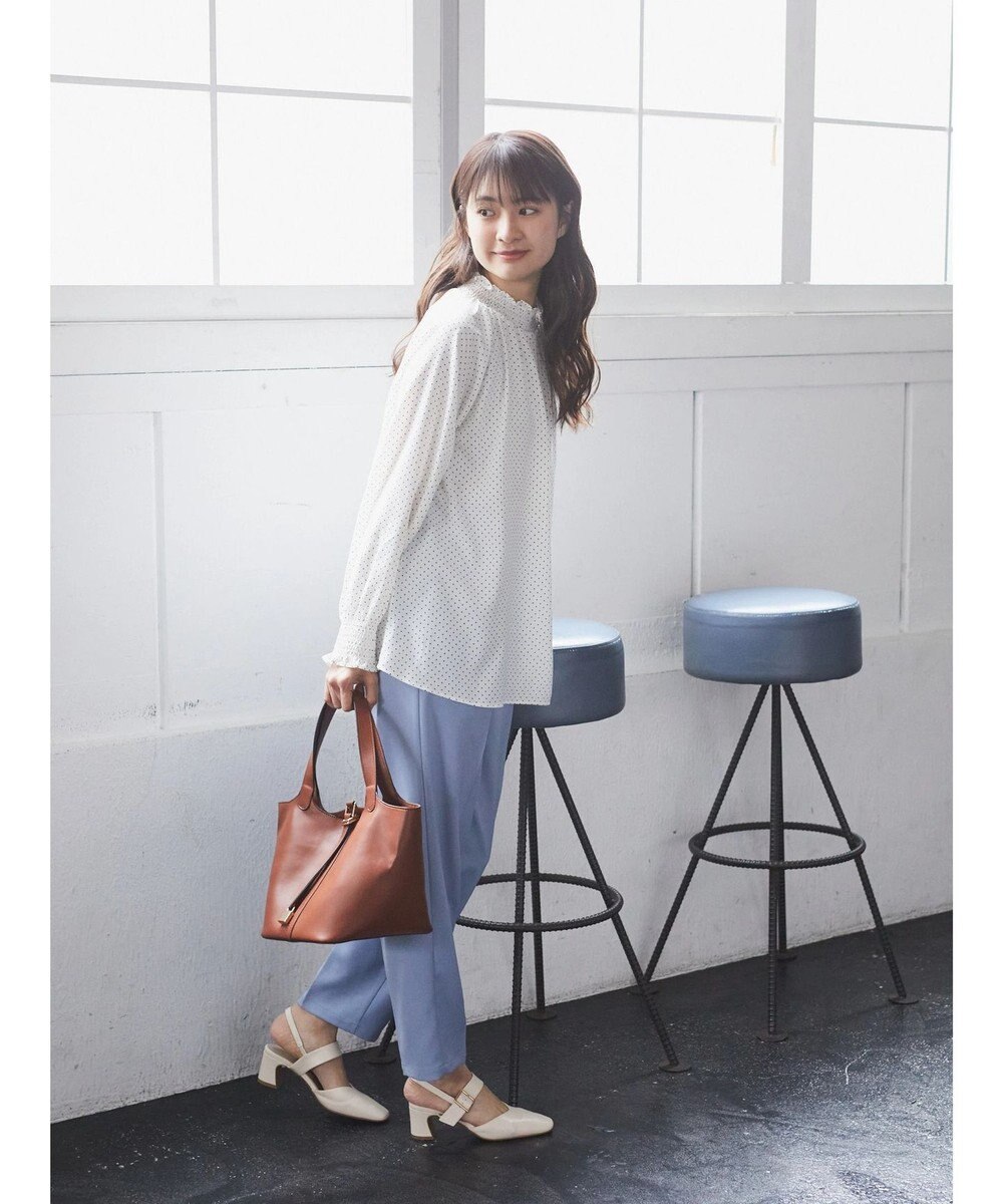 earth music&ecology シャーリングネックブラウス 