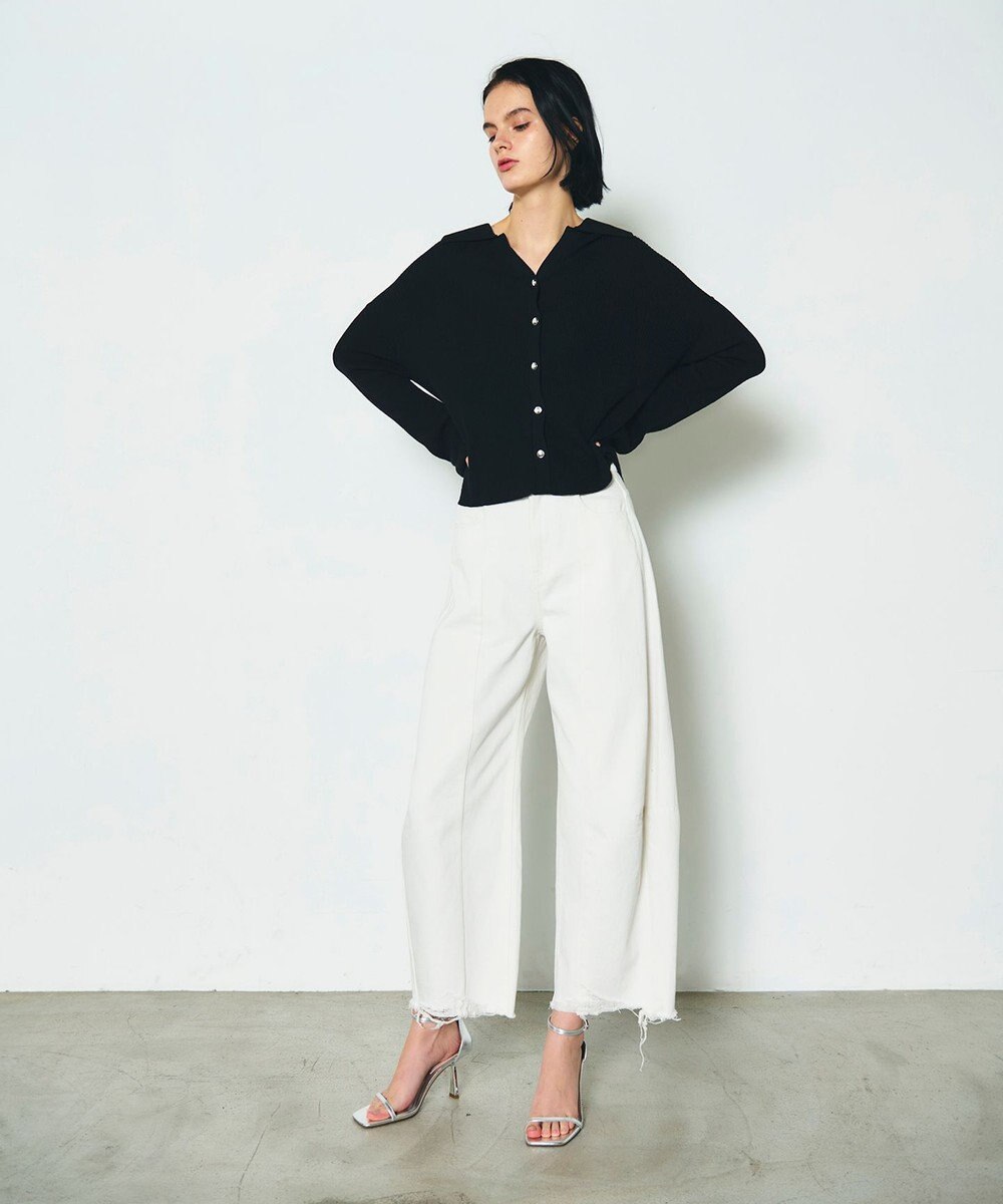 GRACE CONTINENTAL スラブリブシャツニットトップ 