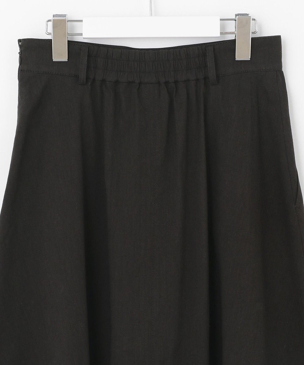 自由区 【洗える・ストレッチ素材】リネンヴィスコースストレッチ フレアスカート 