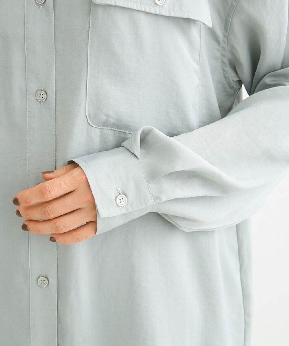 Green Parks ・ＳＵＧＡＲ　ＳＰＯＯＮ　サテンオーバーシャツチュニック 