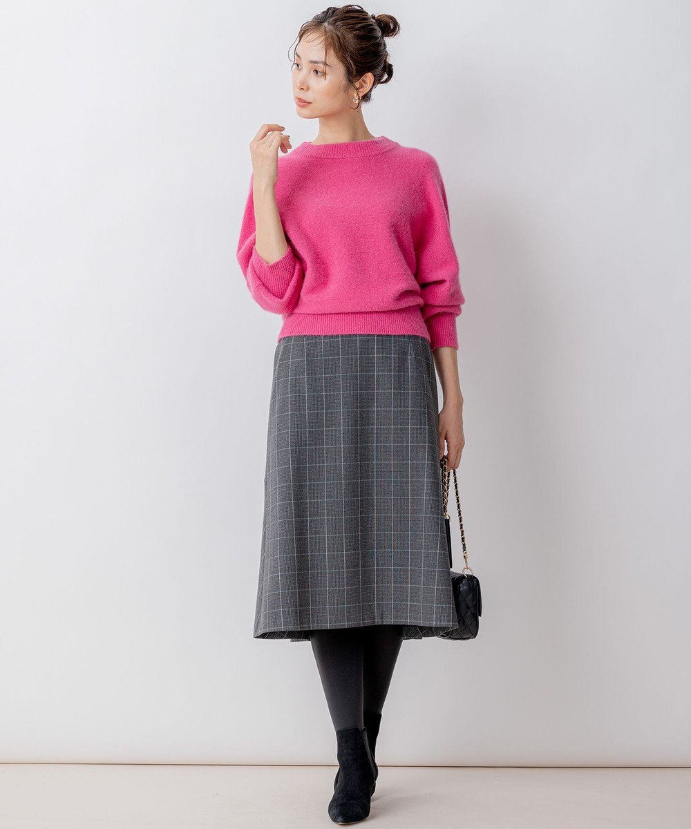 組曲 L 2WAYウォームストレッチ チェックスカート 