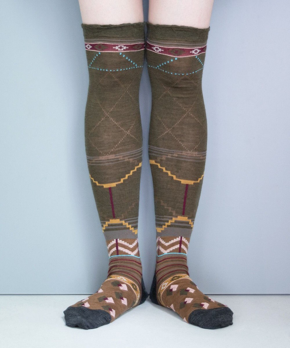 COQ サシコパッチワーク ハイソックス 