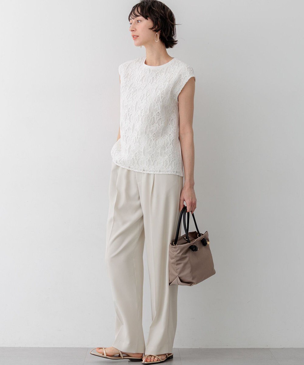 23区 S 【接触冷感/UVカット/吸水速乾】ストレッチジョーゼット ワイド パンツ 