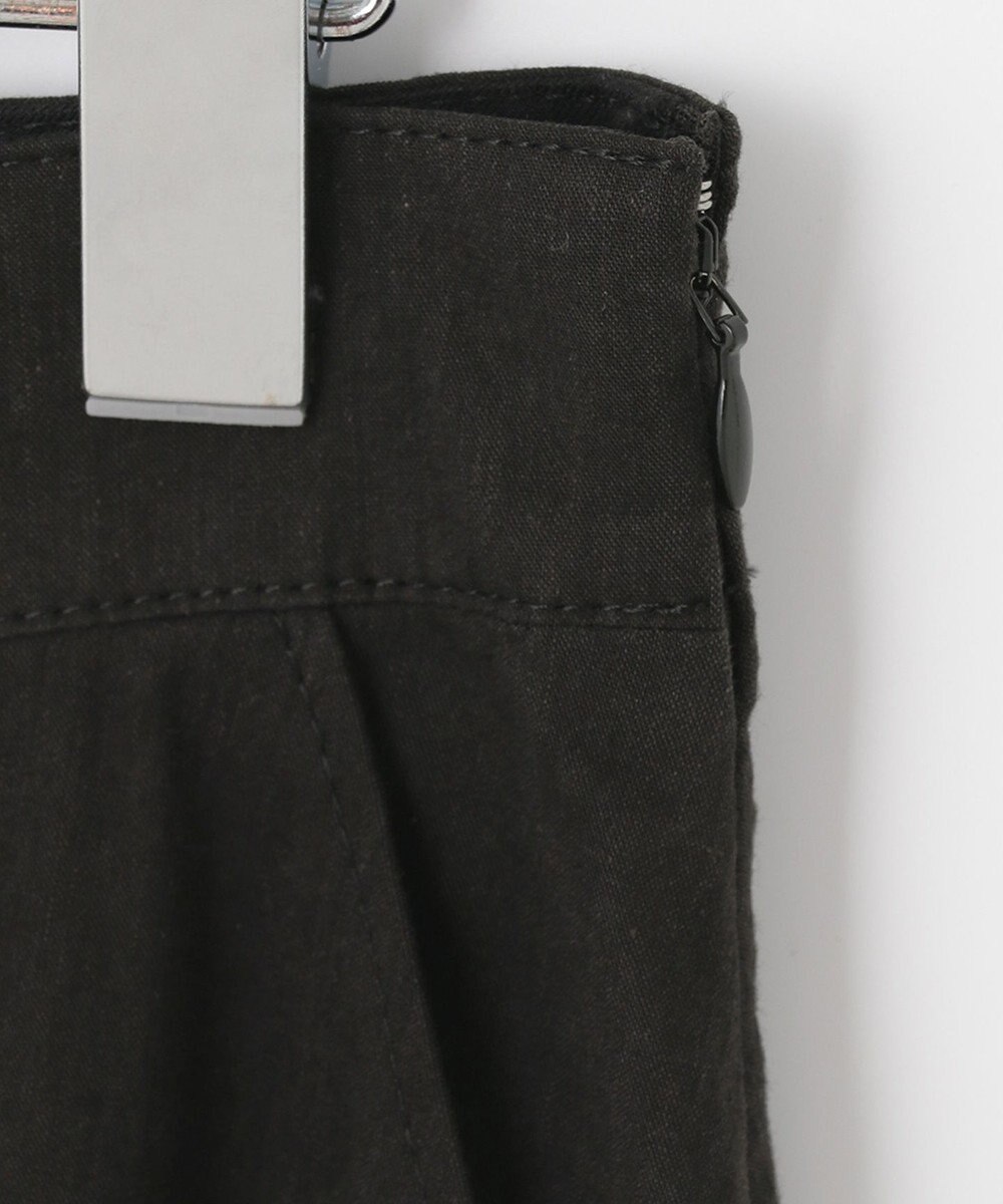 自由区 【洗える・ストレッチ素材】リネンヴィスコースストレッチ フレアスカート 