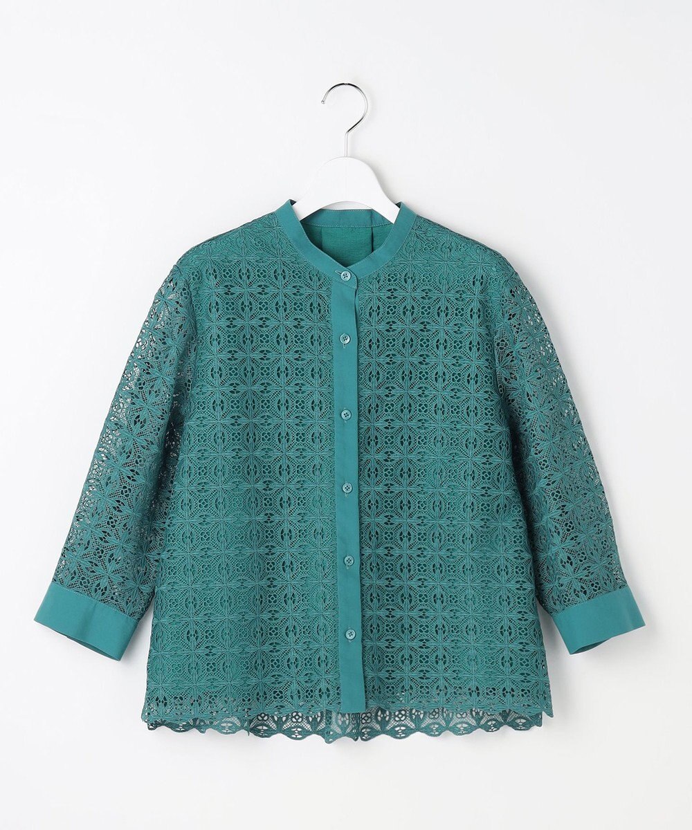 自由区 S ジオメトリックレース ブラウス 