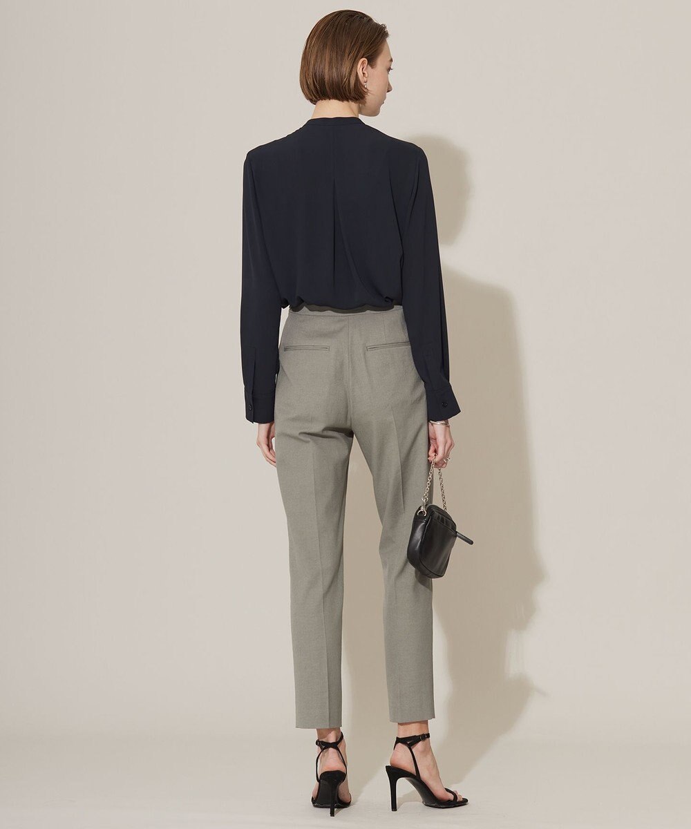 ICB 【WEB限定カラーあり・速乾・洗える】BackSatinAmunzen バンドカラーブラウス 