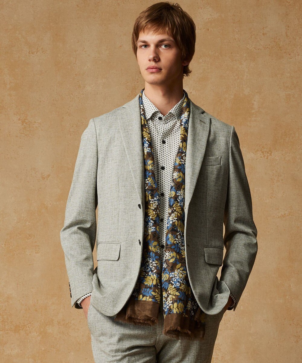 JOSEPH ABBOUD 【25SS・洗える】コンパクトジャージープリント シャツ 