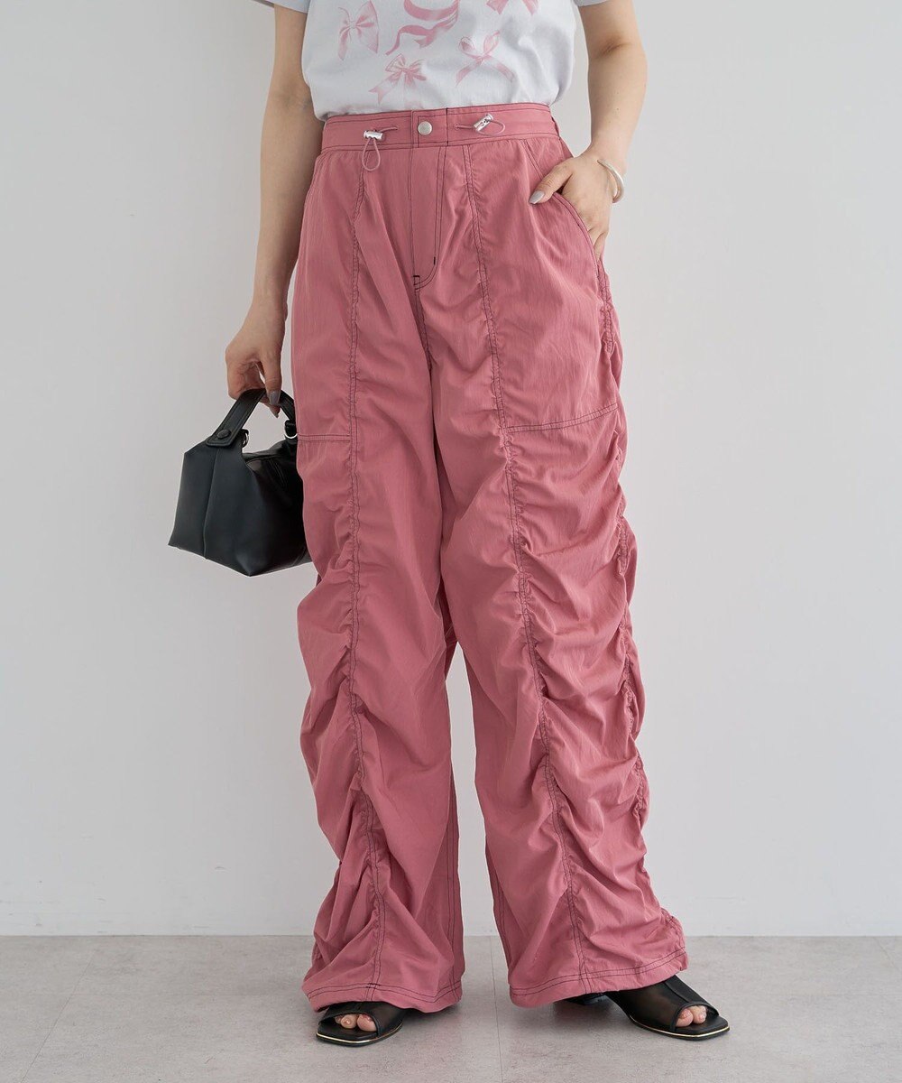 Green Parks ・ＳＵＧＡＲ　ＳＰＯＯＮ　配色ｓｔギャザーパンツ 