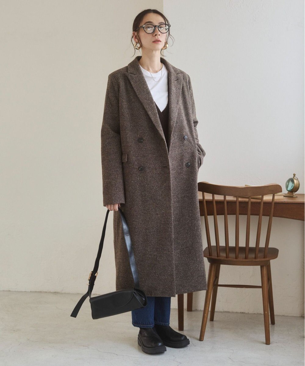 WEGO 【ANGIE VINTAGE】ツイードダブルロングコート 