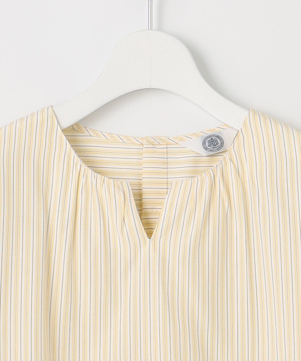 J.PRESS LADIES 【WEB限定・洗える】ストライプ キーネック ブラウス 