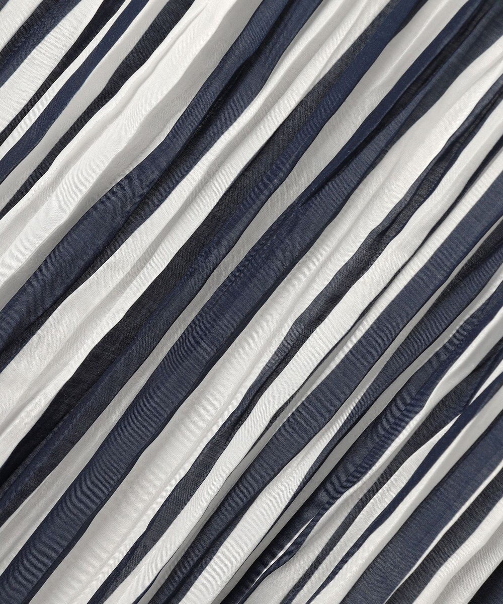 自由区 L 【接触冷感・洗える】ハンドワッシャープリーツストライプ スカート 