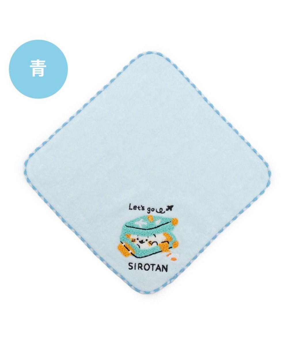 Mother garden しろたん ミニタオル 《スーツケ柄　青》 