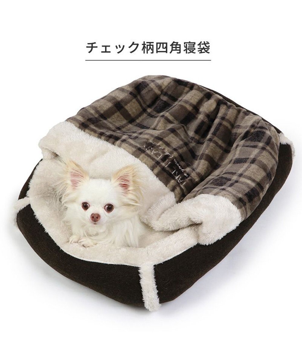 PET PARADISE ペットパラダイス 四角寝袋 遠赤外線 《チェック柄》 45×57cm 