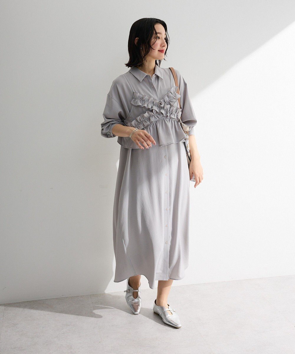 Green Parks ＳＥＴ２点フリルビスチェ＋シャツワンピース 