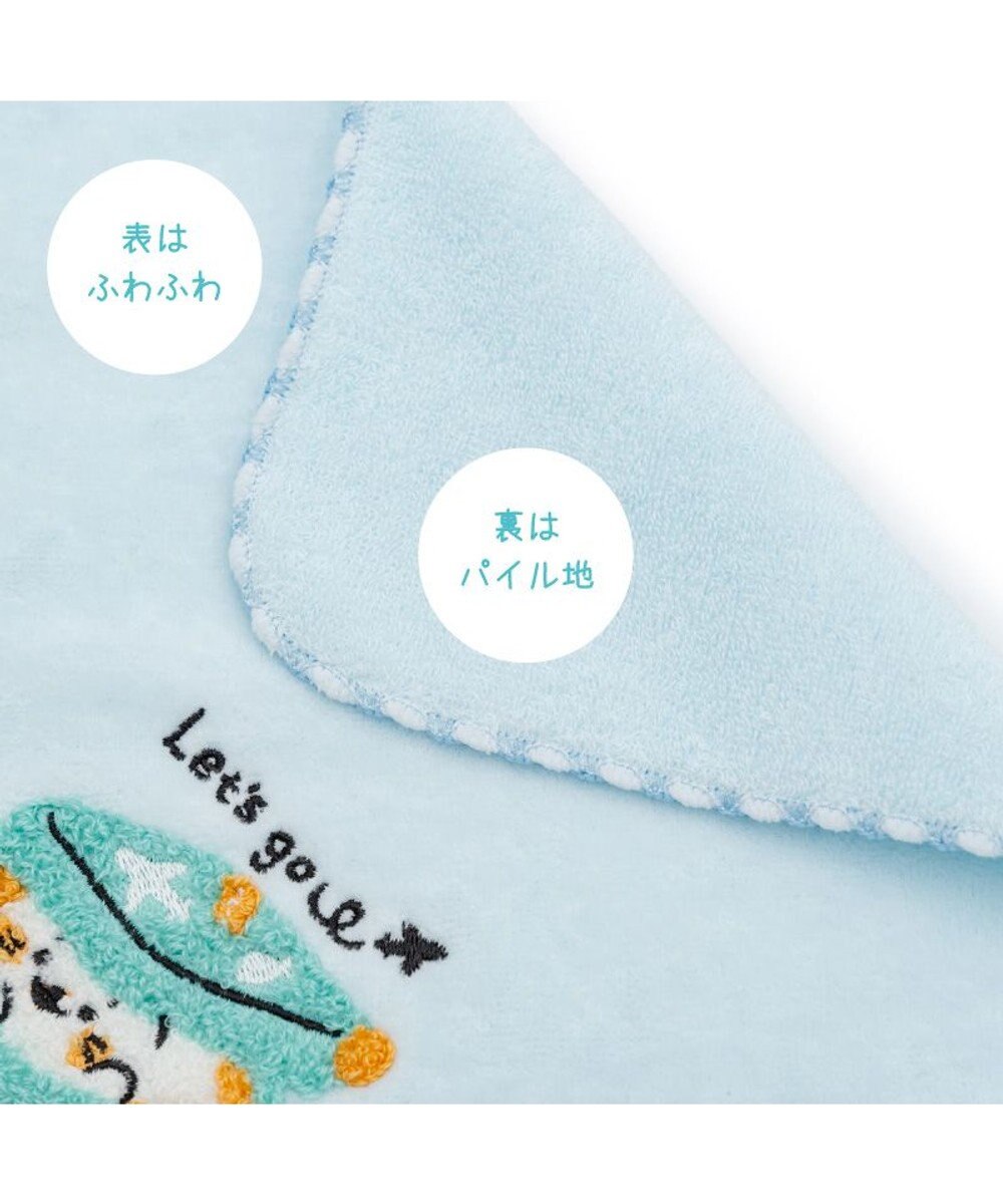 Mother garden しろたん ミニタオル 《スーツケ柄　青》 