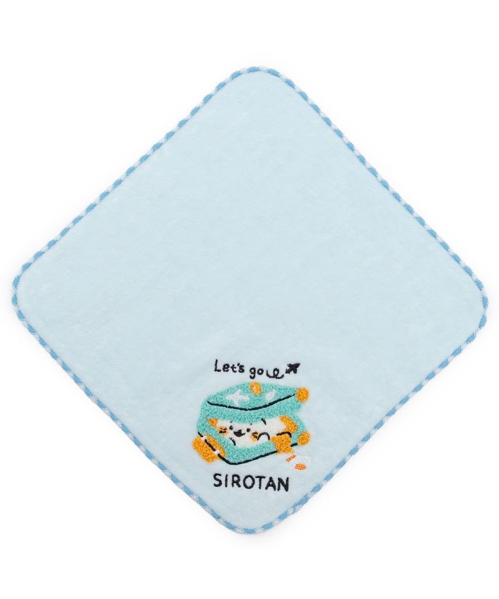 Mother garden しろたん ミニタオル 《スーツケ柄　青》 