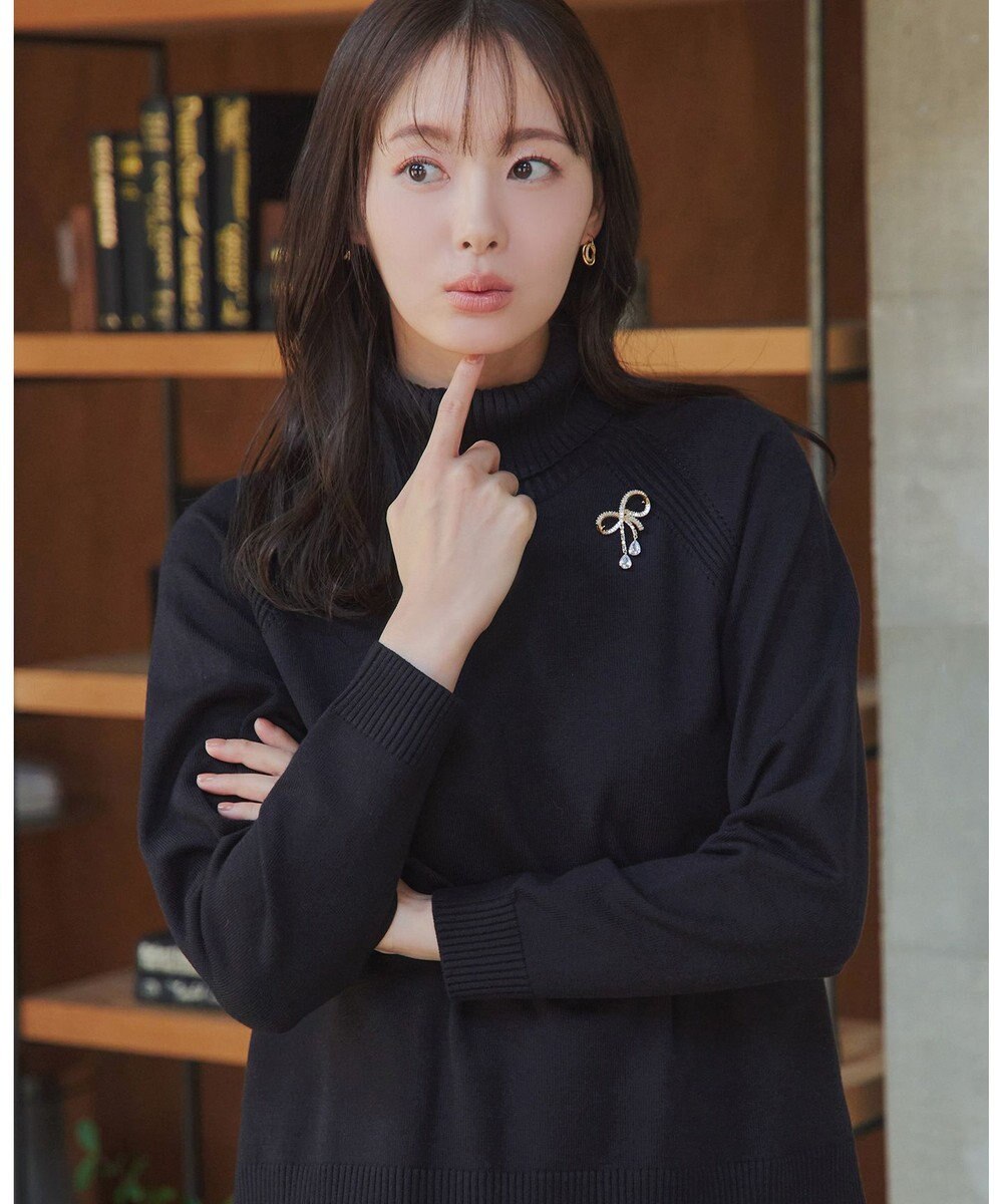 Tiaclasse 【安田美沙子さん着用】キュービックリボンモチーフブローチ 