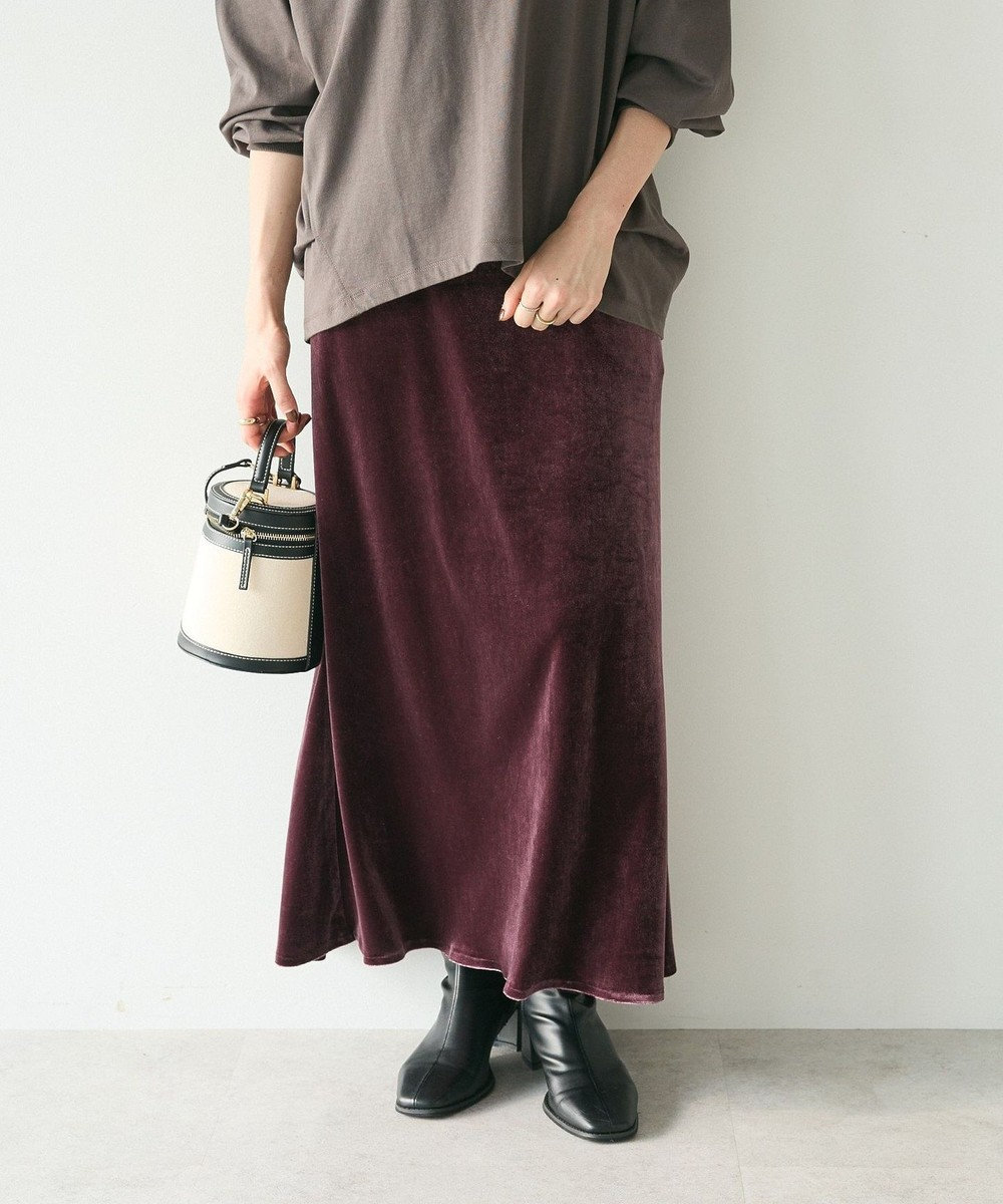 CRAFT STANDARD BOUTIQUE ベロアマーメイドスカート Bordeaux