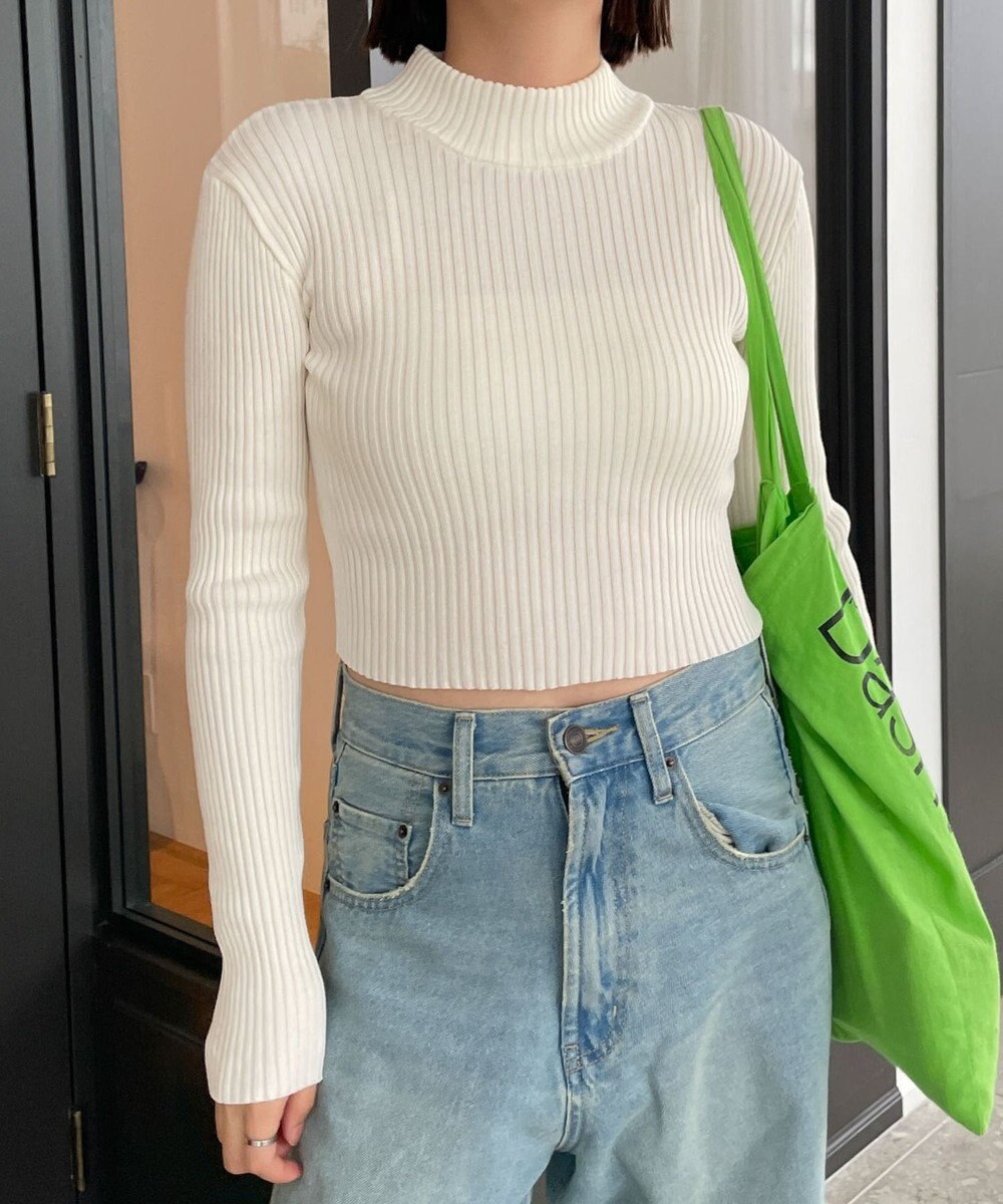 WEGO リブハイネックショートニット 