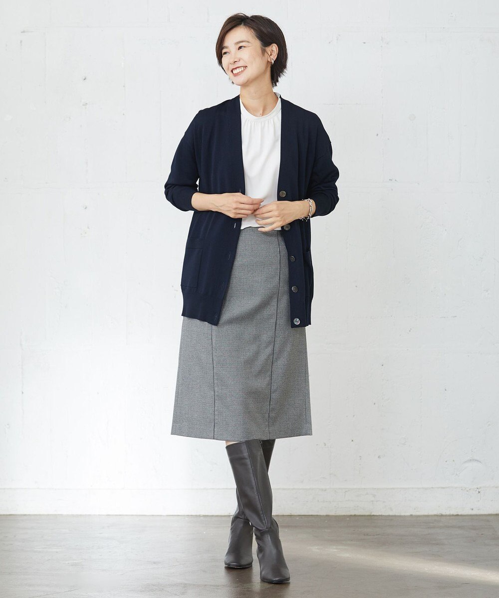 J.PRESS LADIES L 【洗える】Mixツイードチェック スカート 