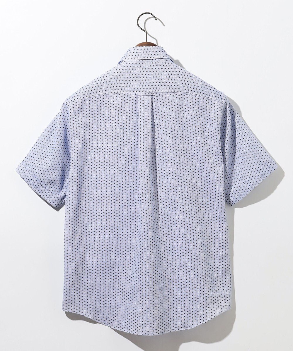 JOSEPH ABBOUD 【ビジネスシーンに最適・サステイナブル】ソアロンンシャンブレープリント 半袖 シャツ 